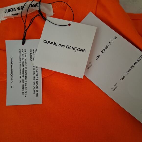 Comme des garcons By Junya Watanabe Neon Orange T shirt women medium NWT - Picture 8 of 11
